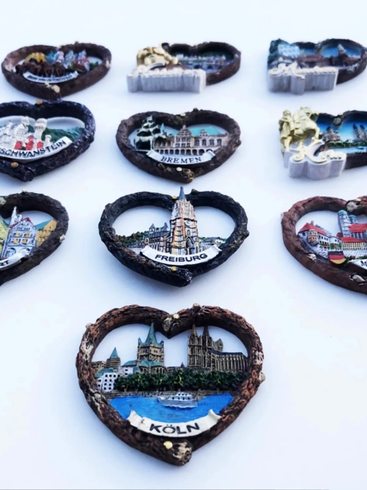 Tourism memorial decorative craft gift magnet refrigerator stickers all over Germany creative imitation wood heart