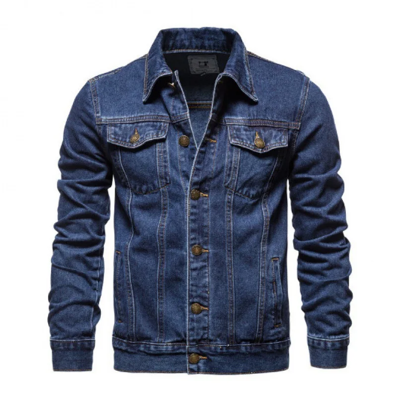 Autumn and Winter New Men's Denim Jacket plus Size Fashion Casual Cardigan Coat Men