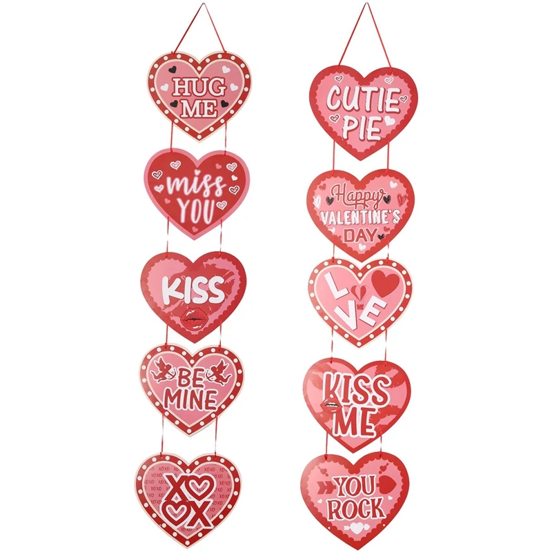 

1Set Valentine's Day Theme Heart Door Hangers Happy Valentines Day Party Decoration Banner Paper