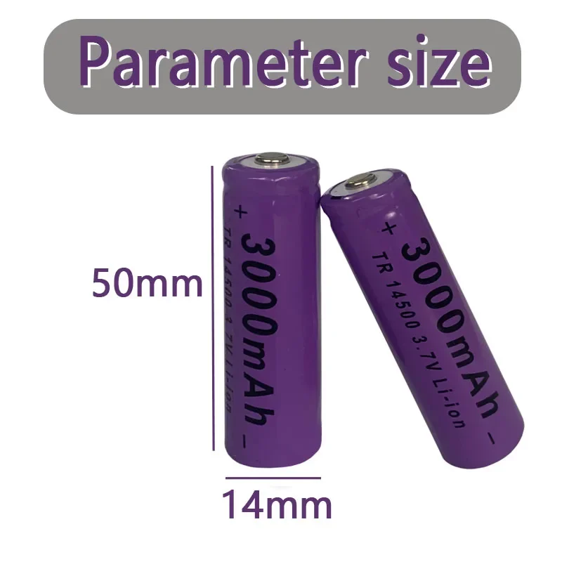 Haute Capacité 14500 3.7V 3000mah Lithium Rechargeable Batterie