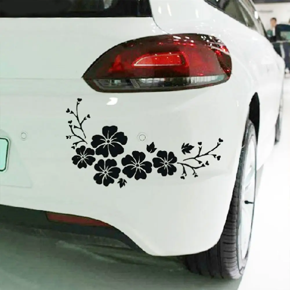 Black and White Car Decoration Waterproof Exterior Accessories Car Sticker Auto Decal Car Styling Flower Pattern