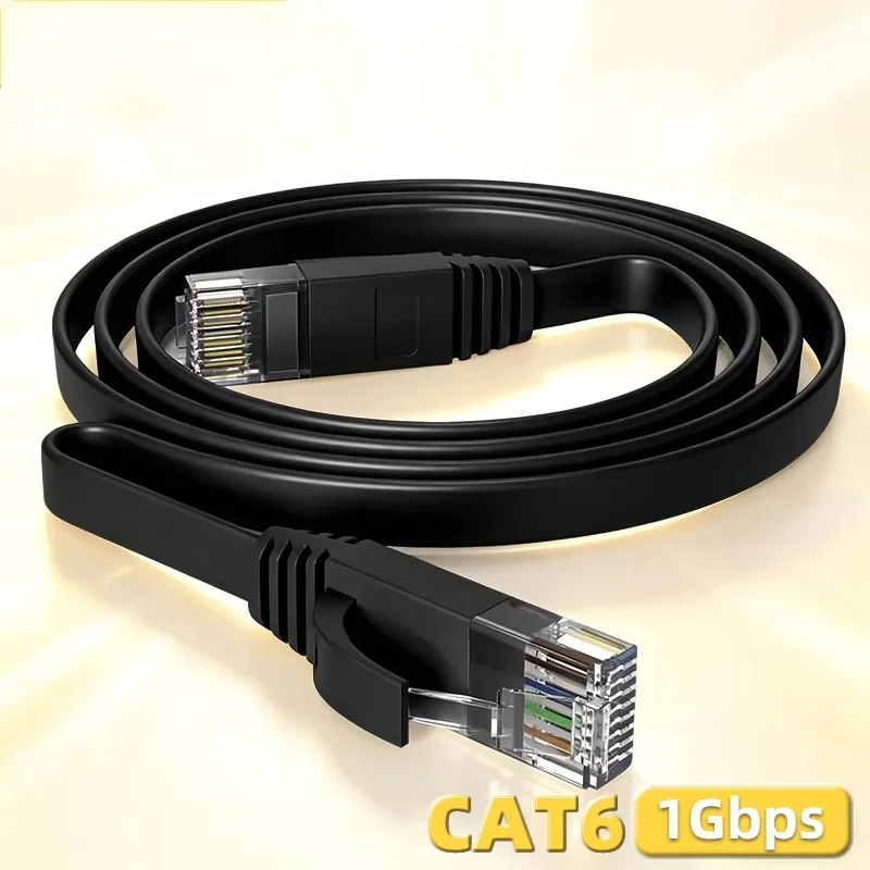 0.3/0.5/1/1.5/2/3/5/10M Cat 6 Flat Ethernet Cable UTP 1000M Network Cable RJ45 Patch For Laptop Router PC Router PS5 Xbox Modem