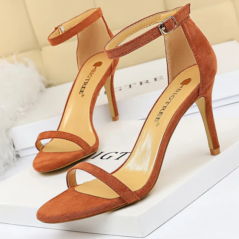 BIGTREE Shoes Kitten Heels Women\'s Open Toe Sandals Summer Women Pumps Sexy High Heels Fashion Stiletto Ladies Shoes 5 Color