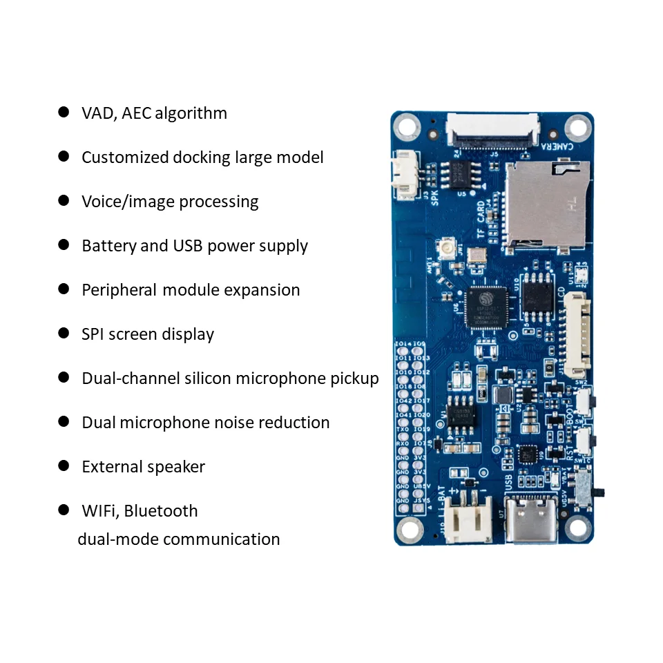 Kit de placa base de voz de inteligencia Artificial, AI Audio, bricolaje, electrónica, compatible con ChatGPT, Alexa AFE integrada, hogar inteligente, Oficina