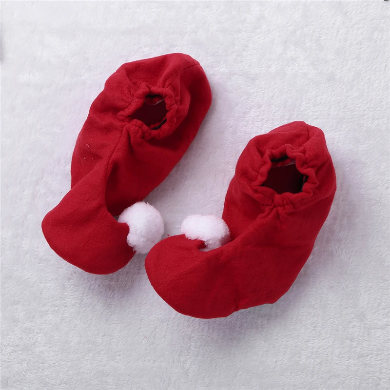 Parent Children Cosplay Chrismas Elf Costumes Outfits with Hat Shoe Covers Christmas Eve New Year Party Dress Up Clothes