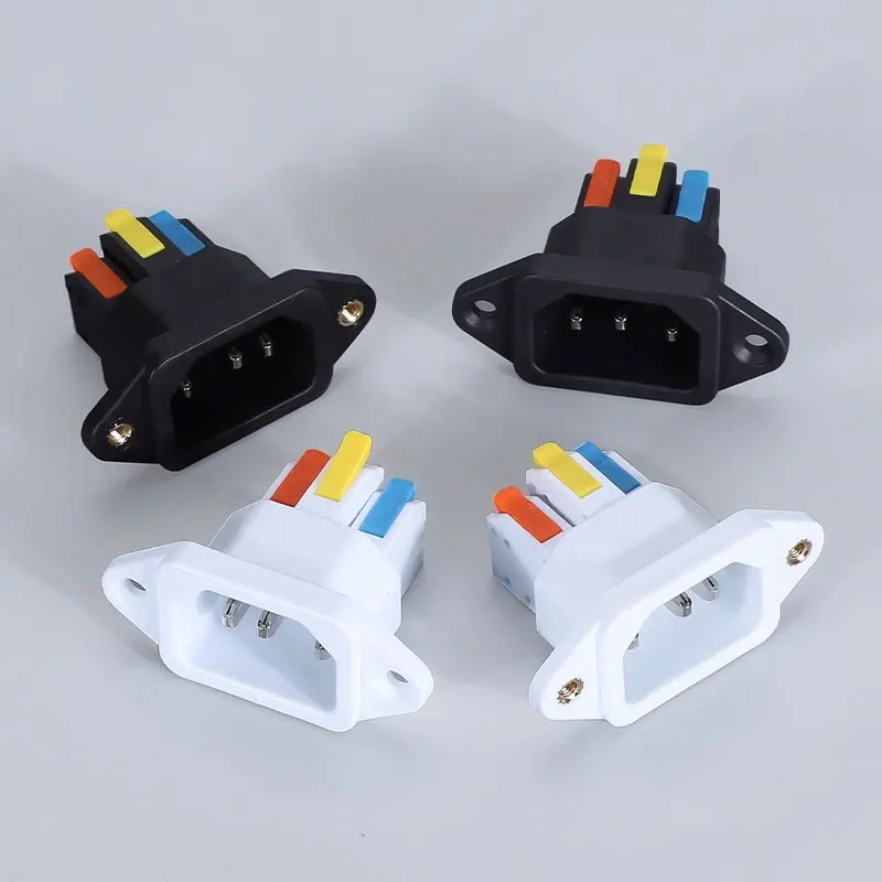 Three-Core Quick-Connect Socket Charging Pin-Shaped Male Socket AC/DC Interface Quick Connection Press Power Male Socket 250V 10