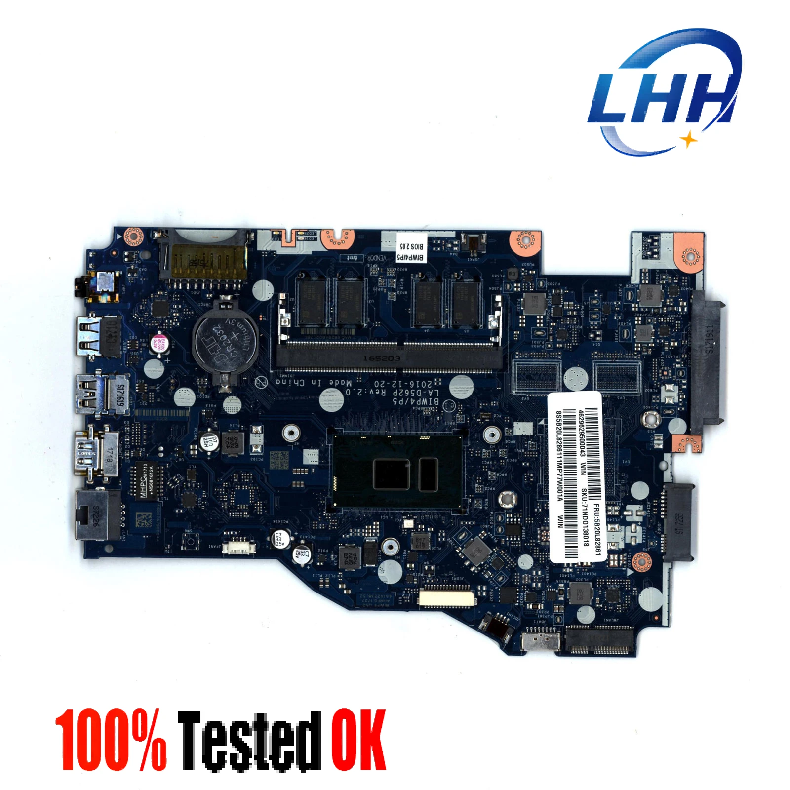 LA-D562P Mainboard For Lenovo IdeaPad 110-14ISK Lenovo Laptop Motherboard with CPU I5-6200U UMA 100% Work