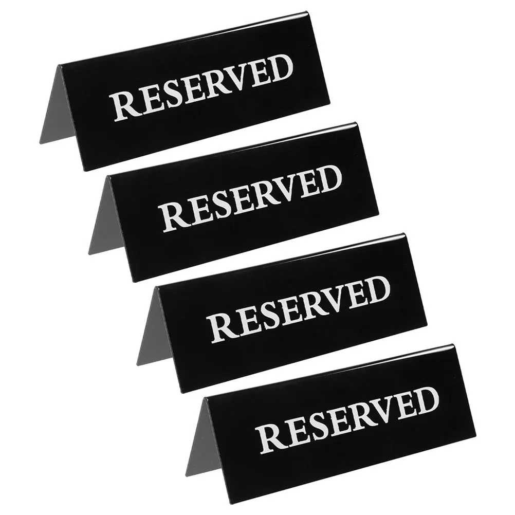 

4pcs Reserved Table Cards Acrylic Clear Elegant Sign For Wedding Party Banquet Seating Decoration Event Restaurant Hotel Chair