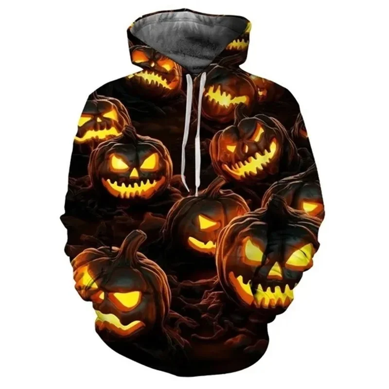 

2024 Lantern Pumpkin Pattern 3D Printed Halloween Hoodie Men Kid Fun Street Hoodie Personalized Women Sports Pullover Sweatshirt