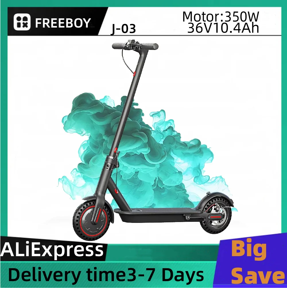 

FREEBOY J-03 Adult Electric Scooter 350W Motor 36V 10.4Ah Battery Folding E-Scooter 8.5 Inch Tire City eScooter