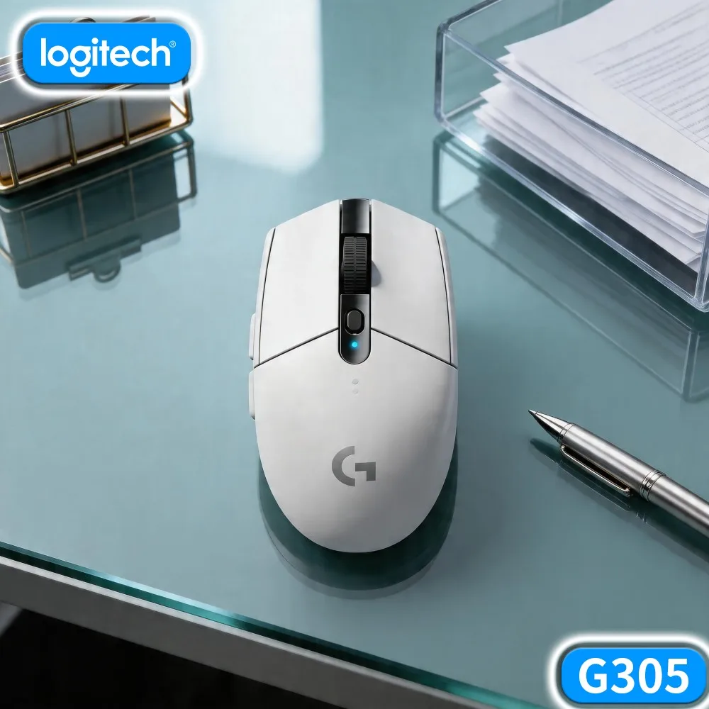 G305 Logitech PC Mac Gamer Mice,LIGHTSPEED Wireless Connection,HERO 12000 DPI,6 Remappable Buttons,250H Battery Life