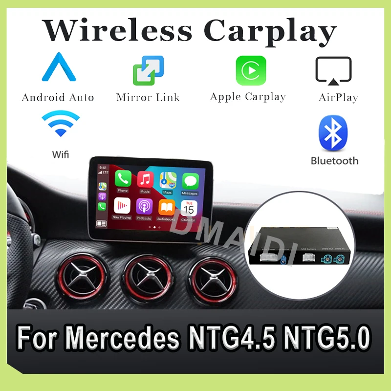 

Wireless Carplay Android Auto Module Box Decoder For Mercedes Benz A B C E CLS GLE GLA GLC GLK ML S Class NTG 4.5 NTG 5.0