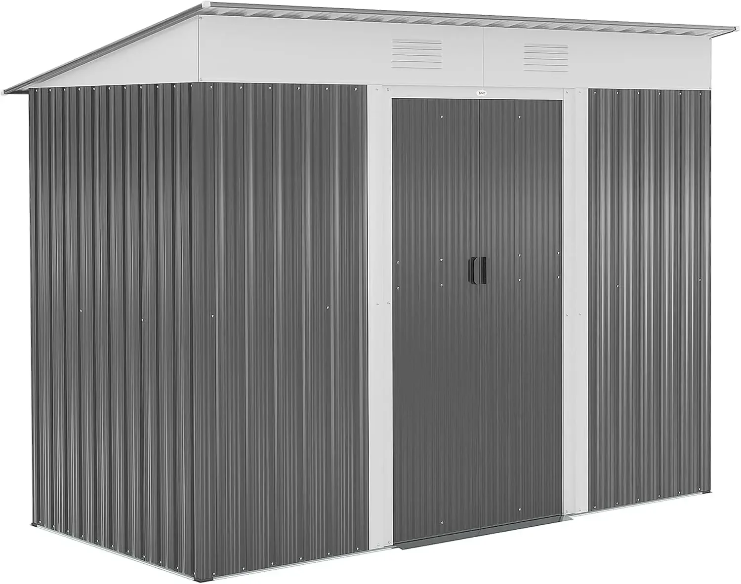 Outsunny 8' X 4' Metal Lean To Garden Outdoor Storage Shed Tool House with Double Sliding Doors 2 Air Vents Backyard Patio Lawn