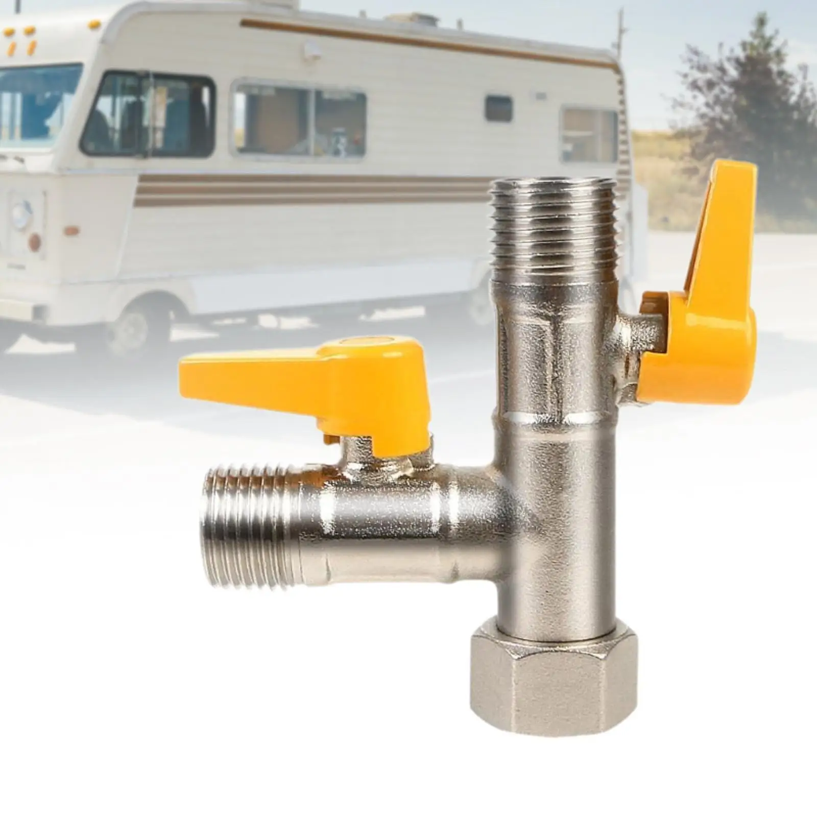 RV 3 Way Bypass Valve Plumbing Fittings Spare Part Easy Installation Brass Shower Diverter Valve for Industry Shower Bathroom