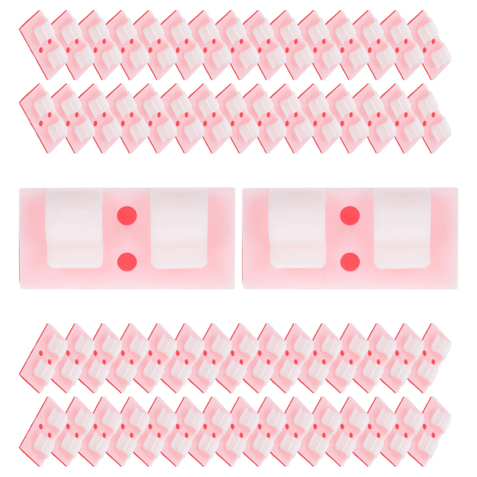 

50Pcs Cord Keepers Self-Adhesive Cable Management Clips Double-Row Organizer for Desktop Office Home Cable Holder Power Cord