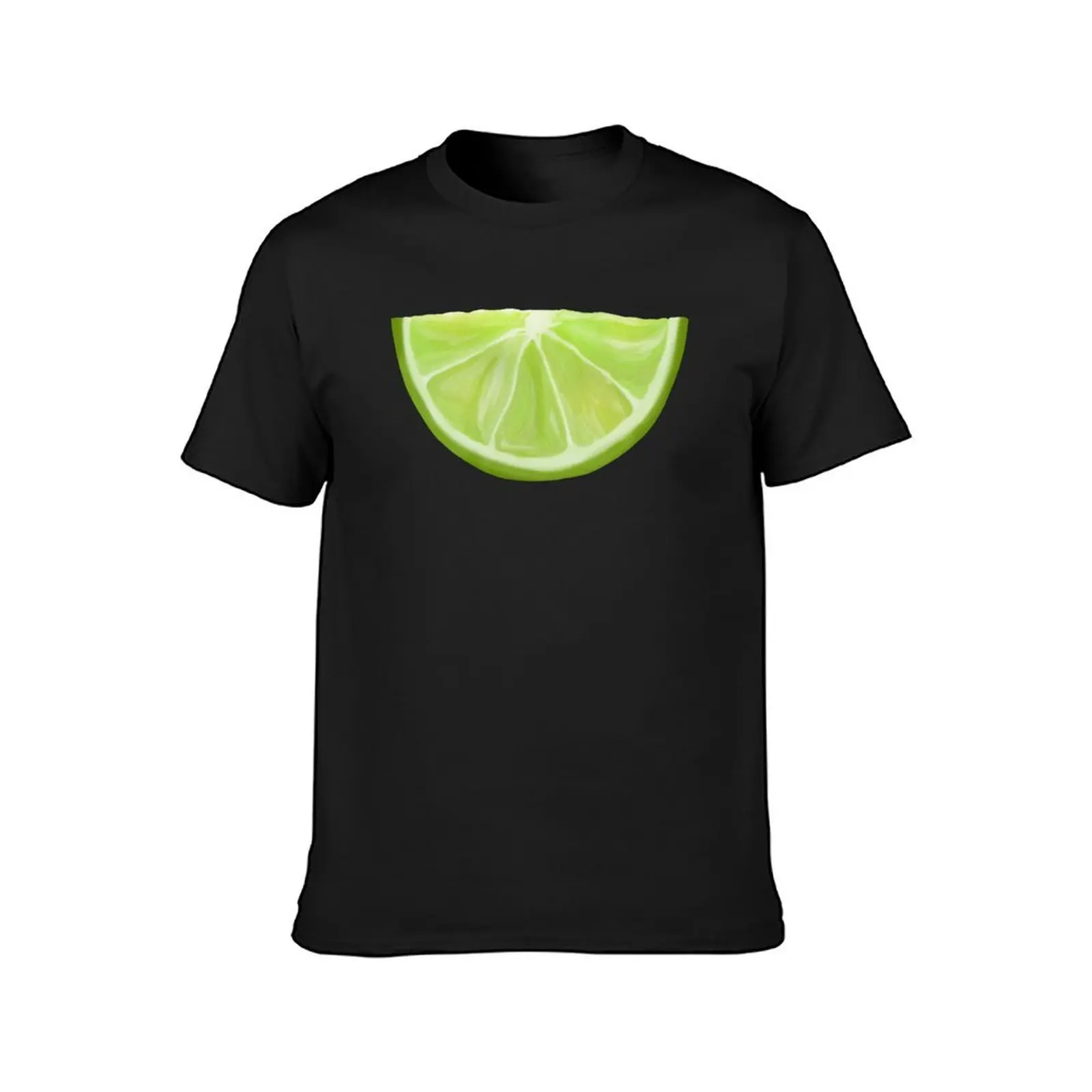 Green Watercolor Juicy Lime Slice T-Shirt customs anime clothes t shirts for men pack