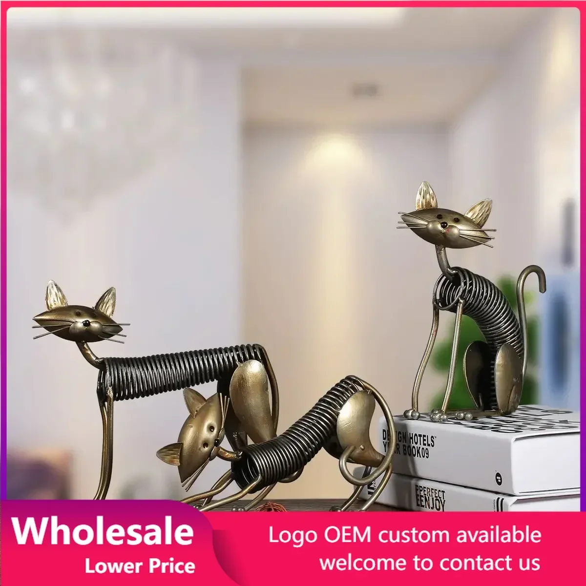 

Creative Metal Sculpture Iron Art Cat Spring Cat Handicraft Crafting Decoration Home Furnishing Ornaments