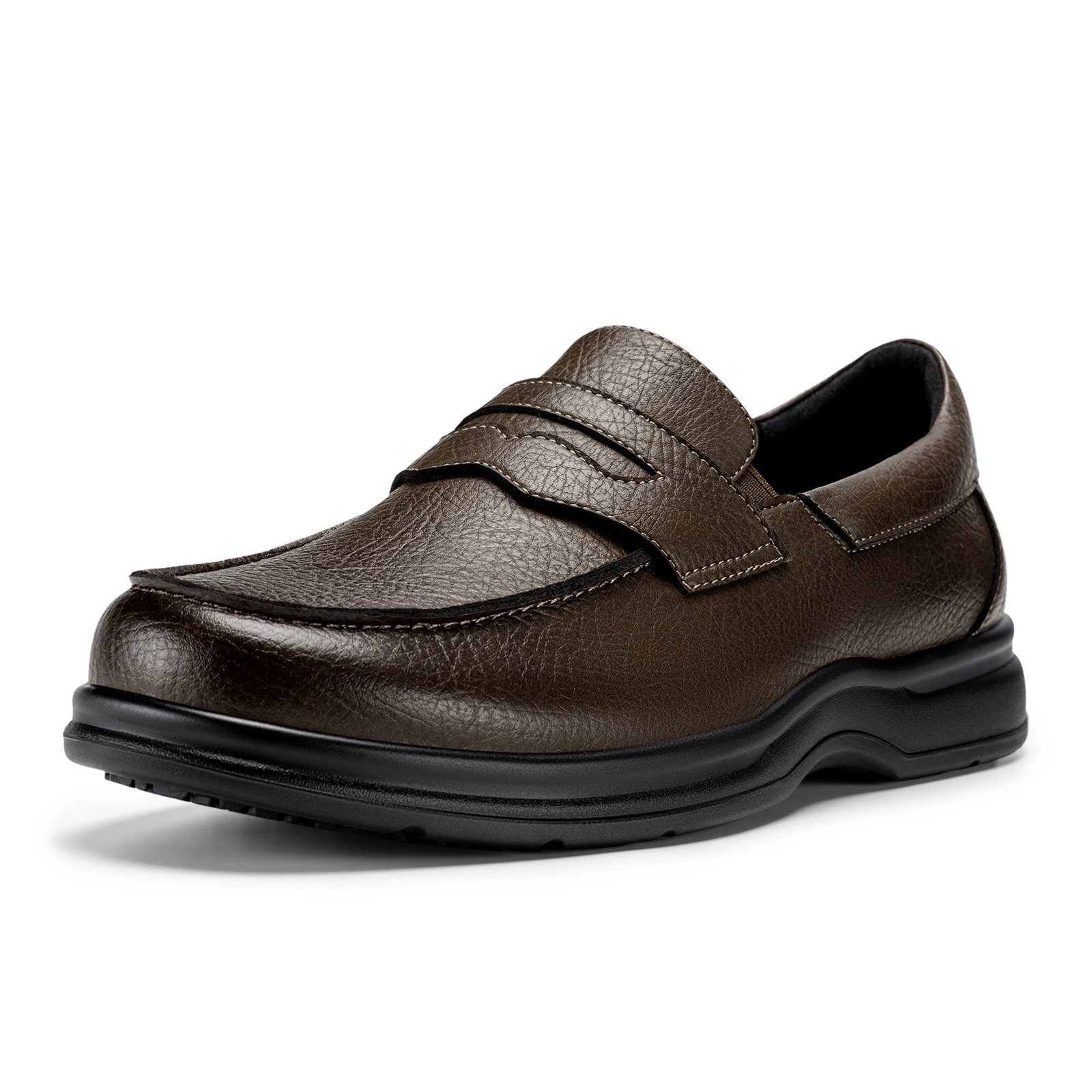 FitVille Men's Loafers Extra Wide Toe Box Lightweight Classic Business Formal Dress Shoes for Men with Arch Support Comfortable