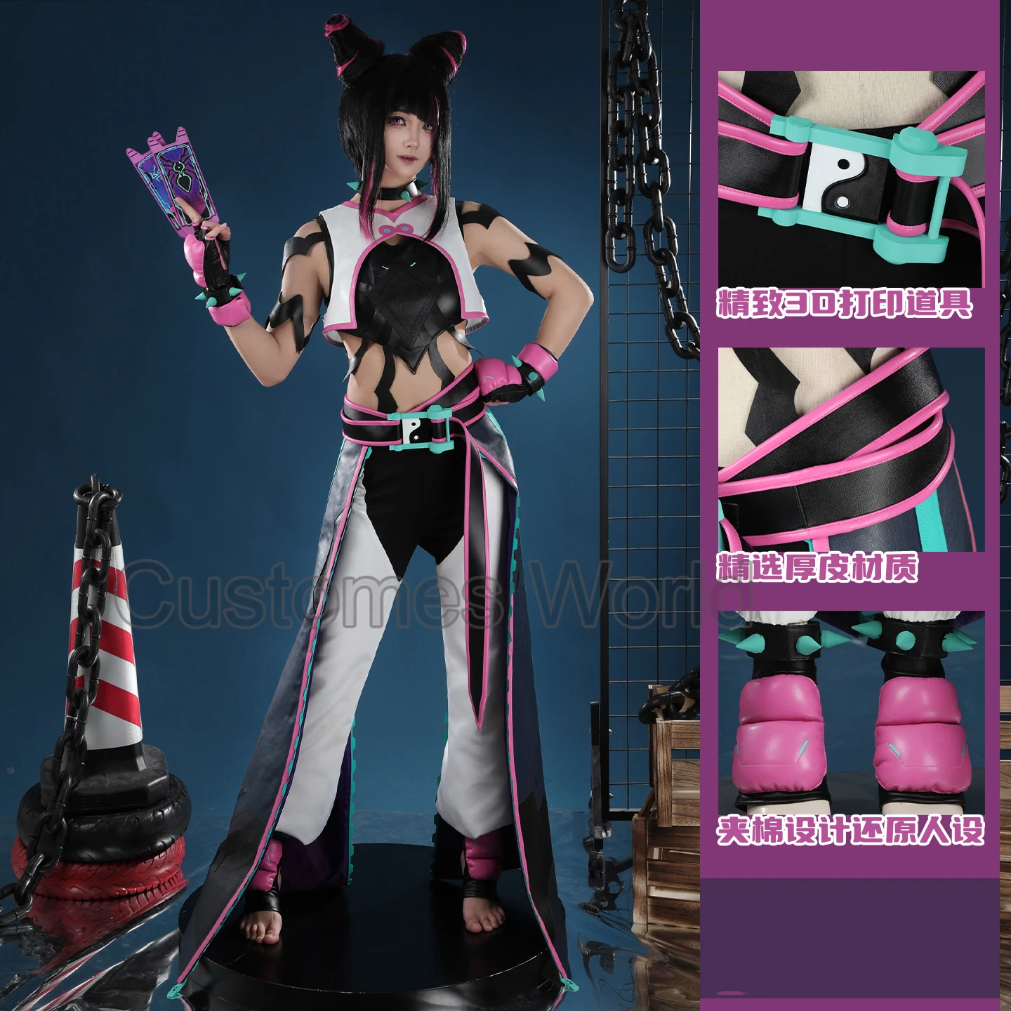 

Kiriko косплей Overwatch linkage Street Fighter 6, новый костюм, парик, женский костюм на Хэллоуин, карнавал, сексуальная одежда, аксессуары, реквизит