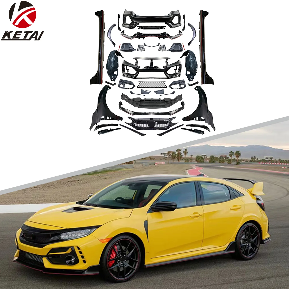 2020 Type-R Style 1-1 Wide Body Kit For HONDA CIVIC Hatchback 2016-2020