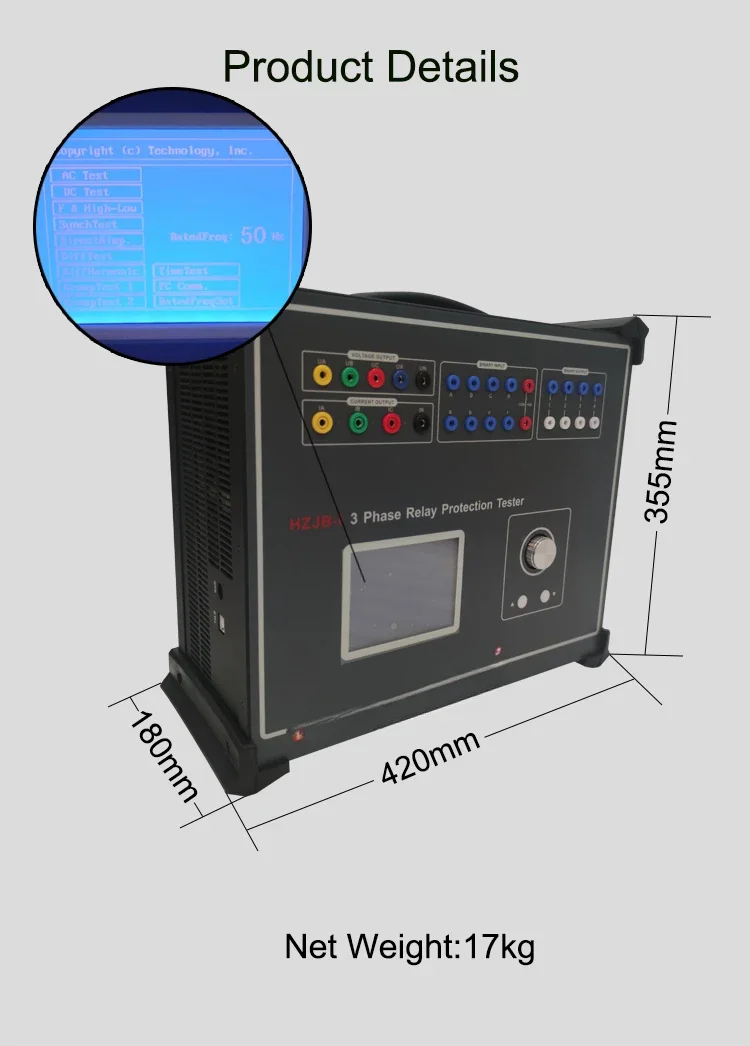 Electric HZJB-I 3 Phase Relay Protection Tester Secondary Current Injection  Test Set