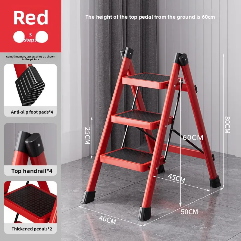 A Frame Foldable Telescoping Ladder Household Indoor Multi Function Thickened High Reach Cleaning Climbing Folding Ladder
