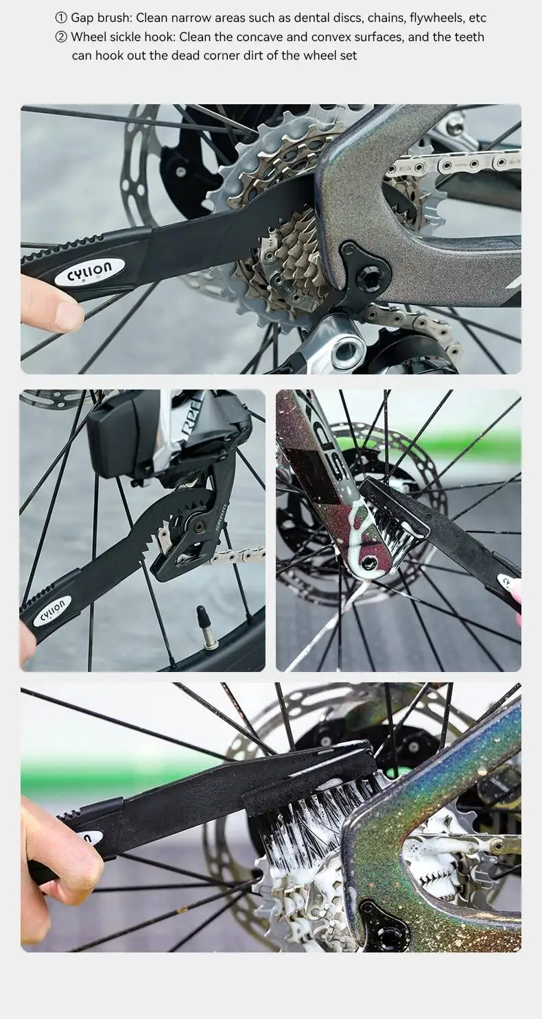 ESLNF 8-teiliges Detailreinigungs-Bürstenset für Outdoor-Motorräder und Mountainbikes – Reinigungs- und Kettenreinigungswerkzeug – Detail 10