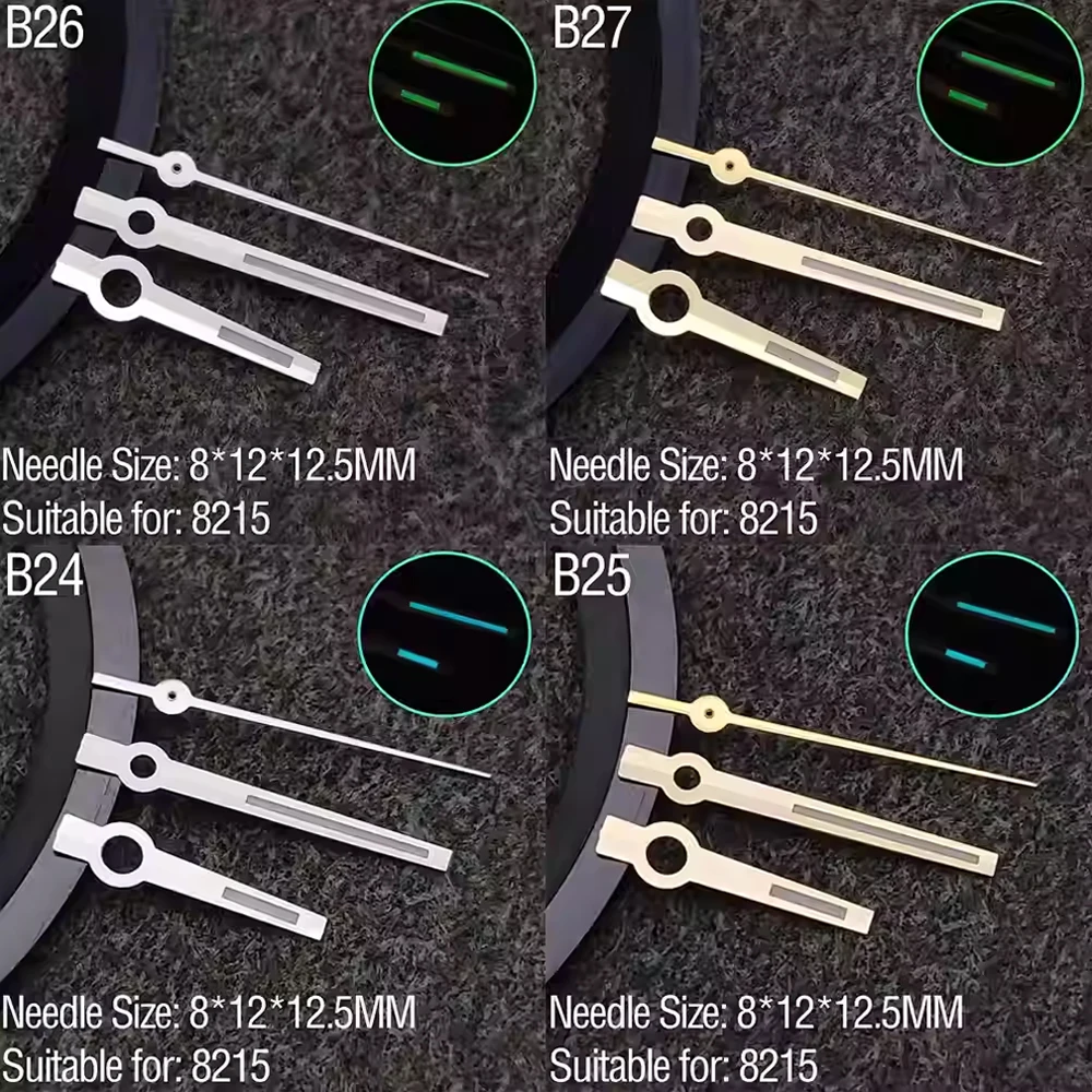 

Watch Hands Blue/Green Luminous Pointers for Miyota 8215 Movement Replacement 3Pins Needles Hands Watch Accessories