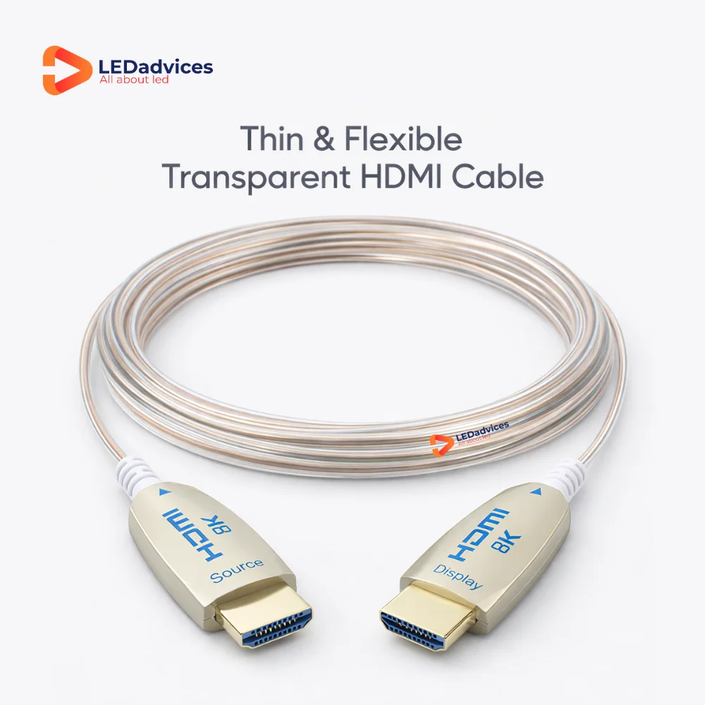 Ultra-Thin Transparent 8K HDMI 2.1 Fiber AOC
