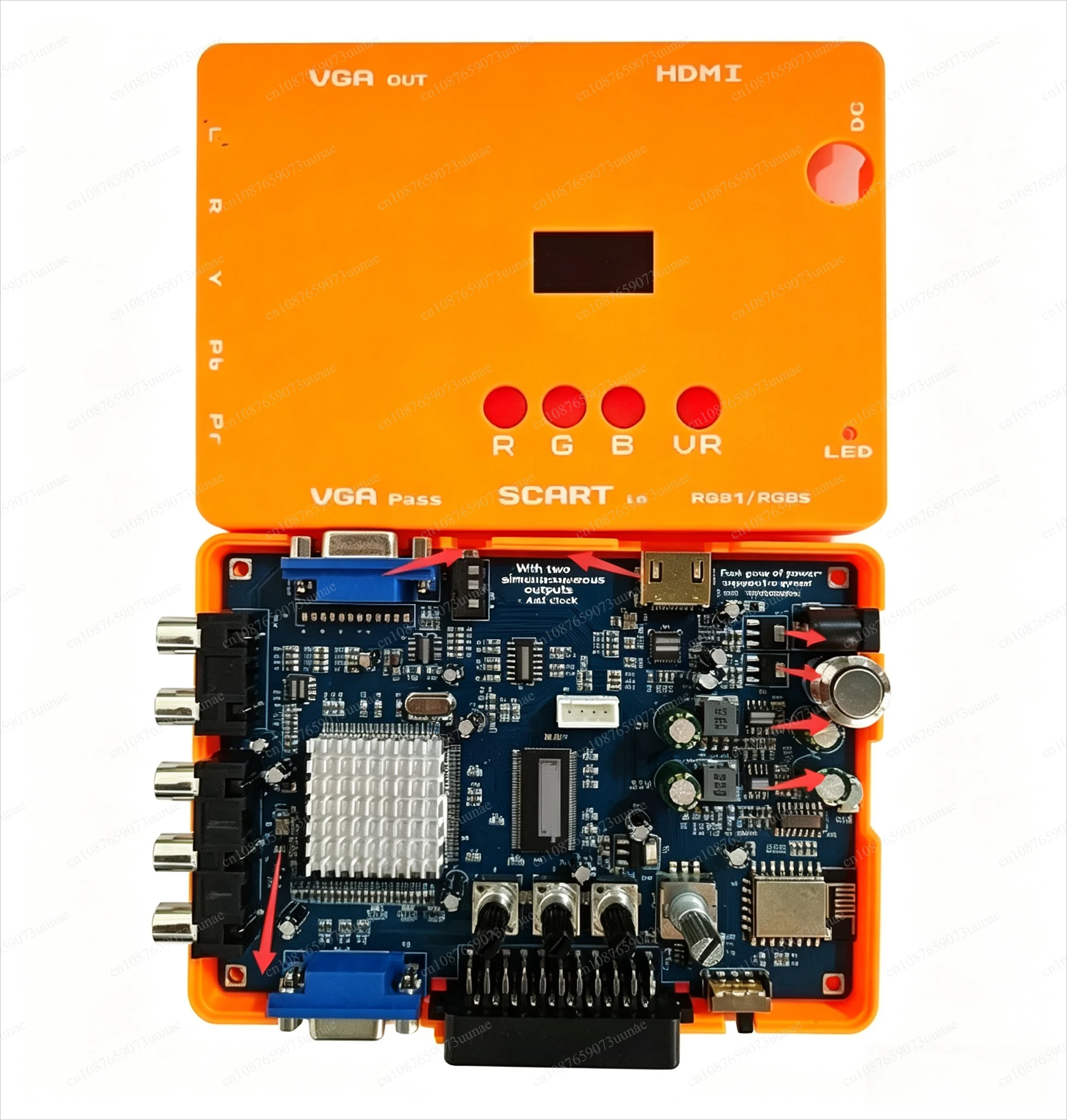 ODV-GBS-C AIO OSSC Control RGBS/YPBPR/RGBHV to VGA/HDMI-Compatible Low Resolution Video Converter Adapter-US Plug XQ