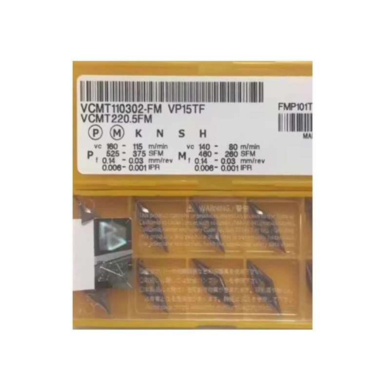 

100% Original VCMT110302-FM VP15TF VCMT110304-FM VP15TF Carbide Inserts VCMT 110302 110304 CNC 10pcs/box