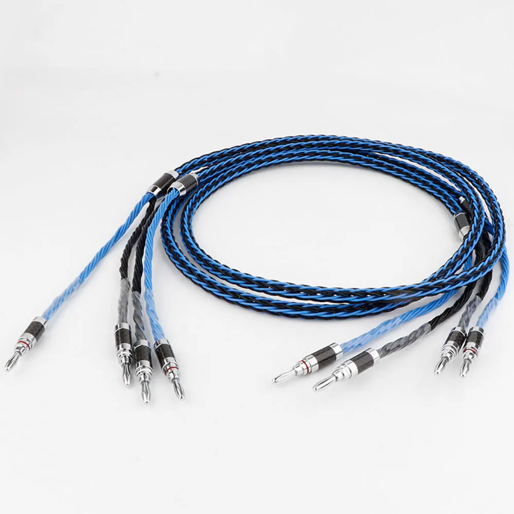 Paar 16-adriges Lautsprecherkabel Audio-Lautsprecherkabel HiFi-Verstärker-Lautsprecherkabel mit Bananenstecker und Y-Spade-Verbindung – Detail 3