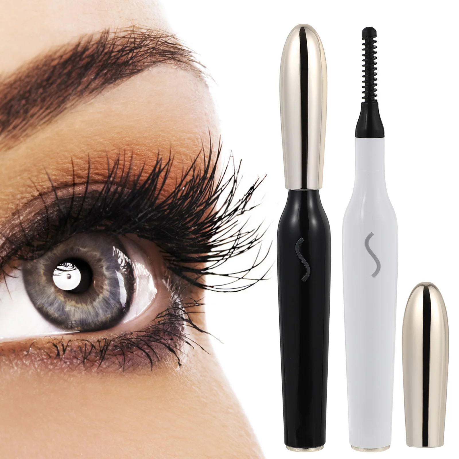 

USB Eyelash Curler Curved Brush Head Design Multiple Temperature Protection Portable Beauty Tool Electric Eyelash Curler