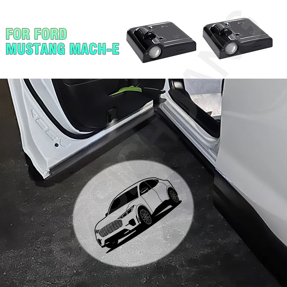 

LED Car Logo Door Light Projector Ghost Shadow Light Door Welcome Sign Light For Ford Mustang Mach-E 2020-2024 2025 Accessories