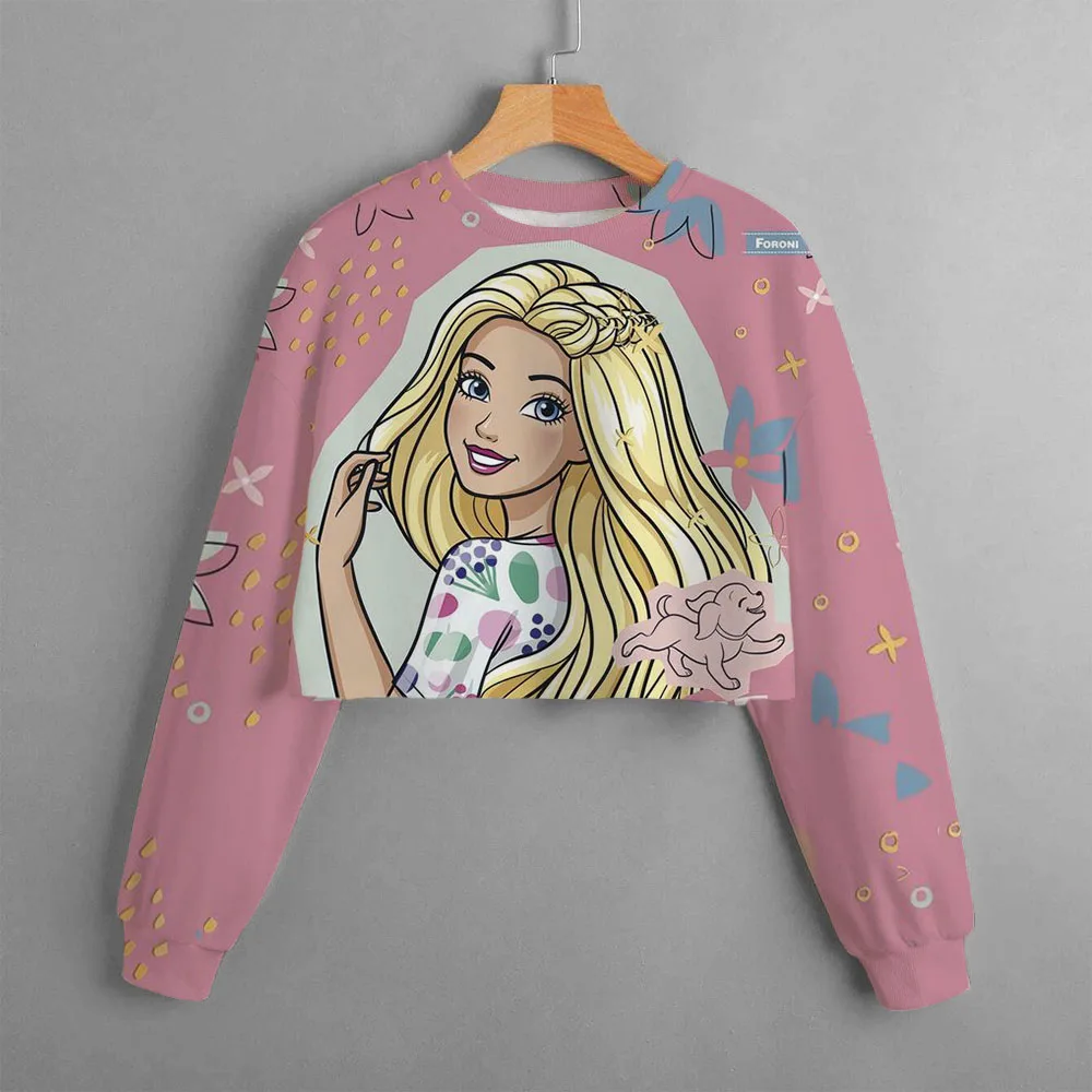 Children\'s Barbie Princess Printed Cute Cartoon Sportswear Children\'s Hoodie Baby Pullover Girl Autumn Top