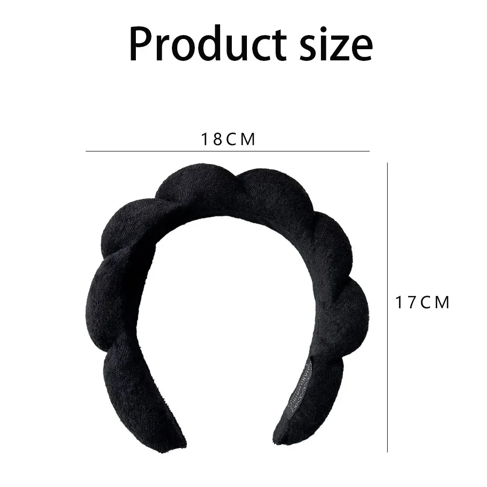 Spa Headband for Women Simple Design Sponge Bath Hairlace for Bathroom Puffy Makeup Spa Headbands for Women and Girls Shower