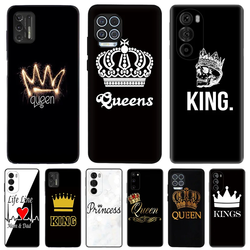 Anti-Drop Soft Phone Case For Motorola G73 G9 G50 G51 G60 G71 G22 G32 G52 G72 G53 Edge 40 30 20 Queen King Princess Crown Cover