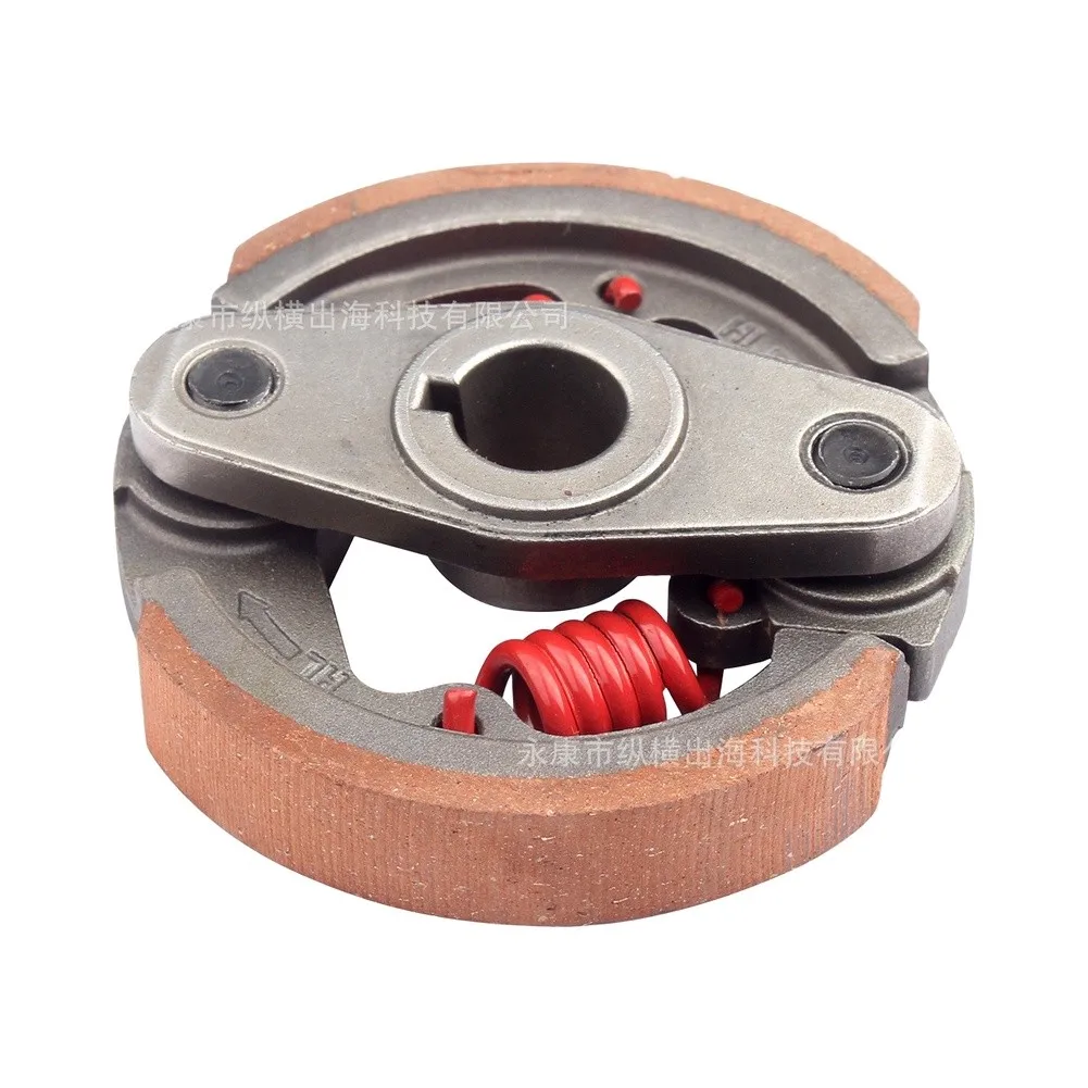 2-Stroke Engine Clutch Silver Metallic Grey With Red Springs Racing Centrifugal Clutch Wear-resistant Friction Material