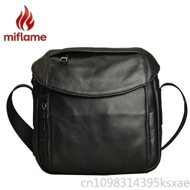 

Mens Genuine Leather Crossbody Bag Handmade Soft Full Grain Cowhide Adjustable Shoulder Strap Sling Bag for Travel Commute