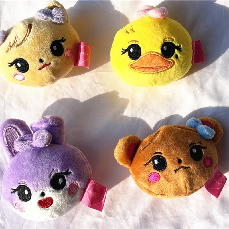 Kpop Bptour Born Pink Plush Keychain Big Head Pendant Kawaii Cartoon Bag Decor Soft Key Ring Pendant For Children Girls Gifts