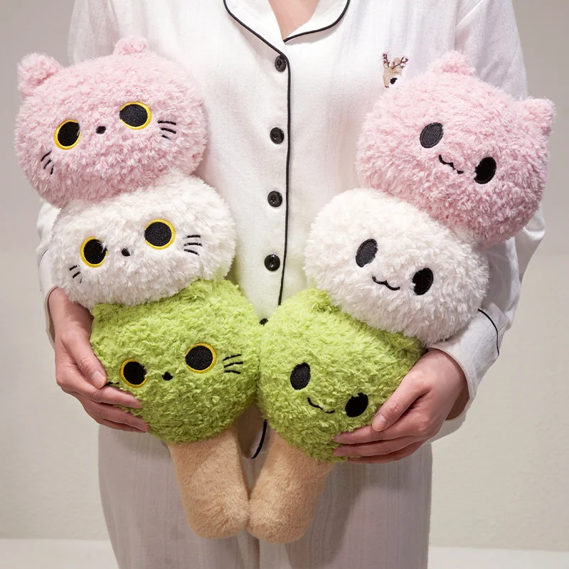 

Cat Long Plush Toys Tanghulu Pillow Plushie Cuddle Stuffed Food Cat Dolls with Embroidered Faces Cartoon Presents