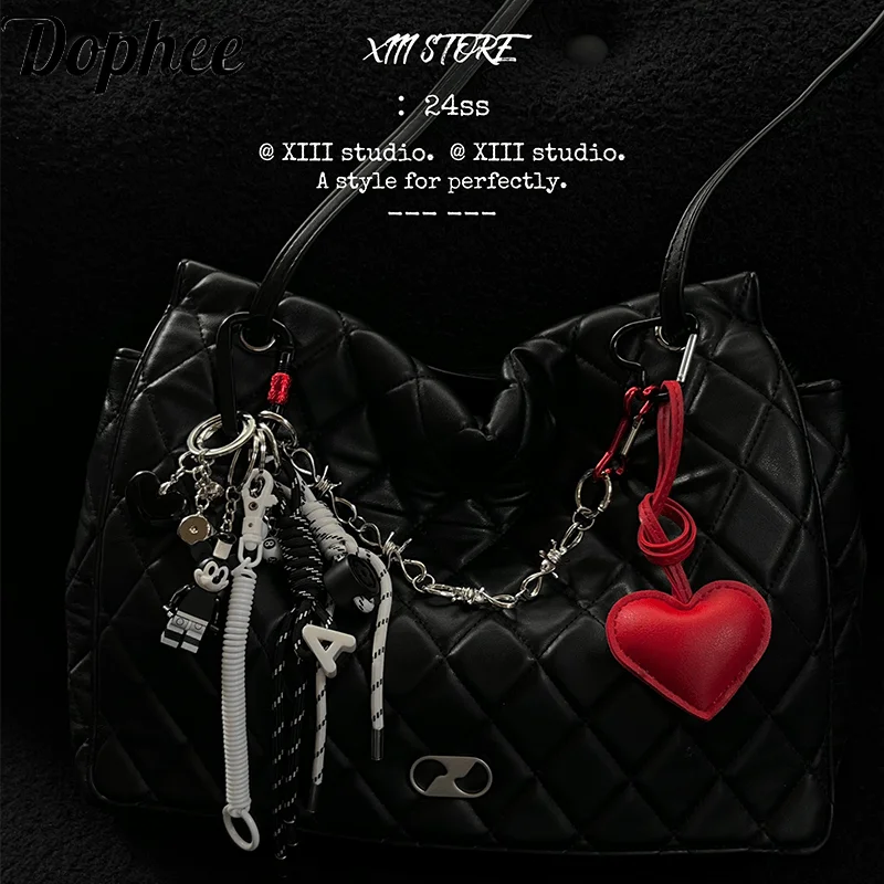 

Dophee Original Handmade Love Pendant Bag Decoration Metal Chain Key Chain Subculture Hot Chick Fashion Punk Pendant
