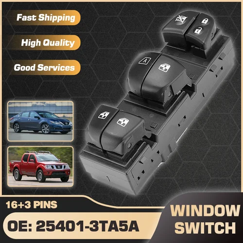 Imagen 1 del producto Interruptor principal de Control de elevador de ventana de coche para Nissan Altima MK5 Nissan Teana Nissan Frontier Nissan Navara Nissan NP300 2013-2018