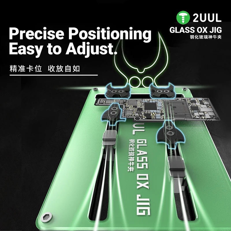 2UUL GLASS OX JIG تركيبات اللوحة الأم العالمية لوحة زجاجية عازلة للحرارة العالية لإصلاح الهاتف المحمول