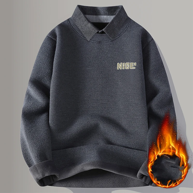 Male Pullover Men's Streetwear Autumn Fashion Sweater Casual Knit Men's Jumpers Spring Sweat-shirt Men Clothing Solid Color