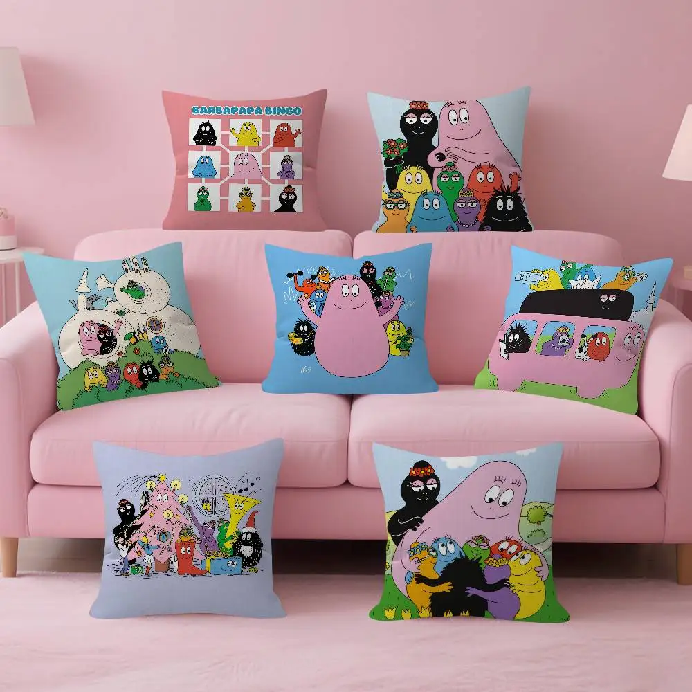 Cartoon Barbapapa NIEDLICHER Kissenbezug im Ahorn-Design Fröhliche Herbst-Ernte-Dekoration Festliche Dekoration Kissenhülle