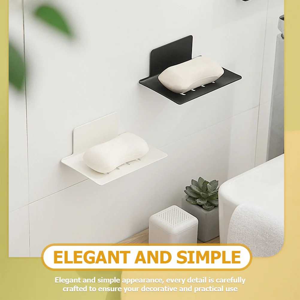 

1pcs Stainless Steel Soap Mounted No Punch Installation Smooth Edge Bathroom Organizer Drainage Design Soap