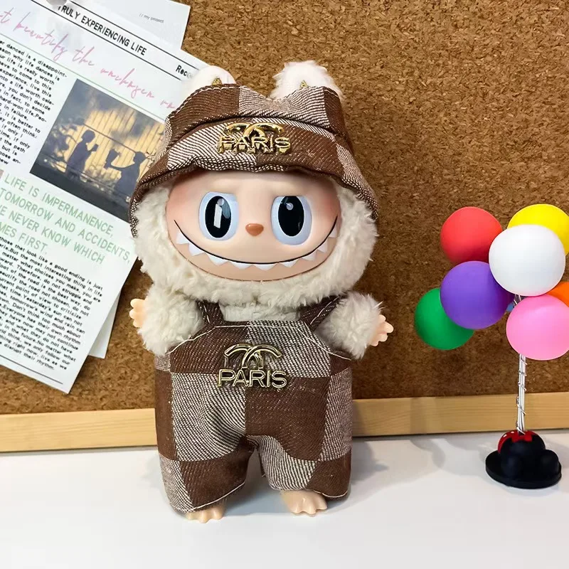 4.0 몬스터즈 핀 러브 시리즈 라부부 인형용 역삼각형 옷 어부 작업복 바지 모자 신발 15 17cm 의류