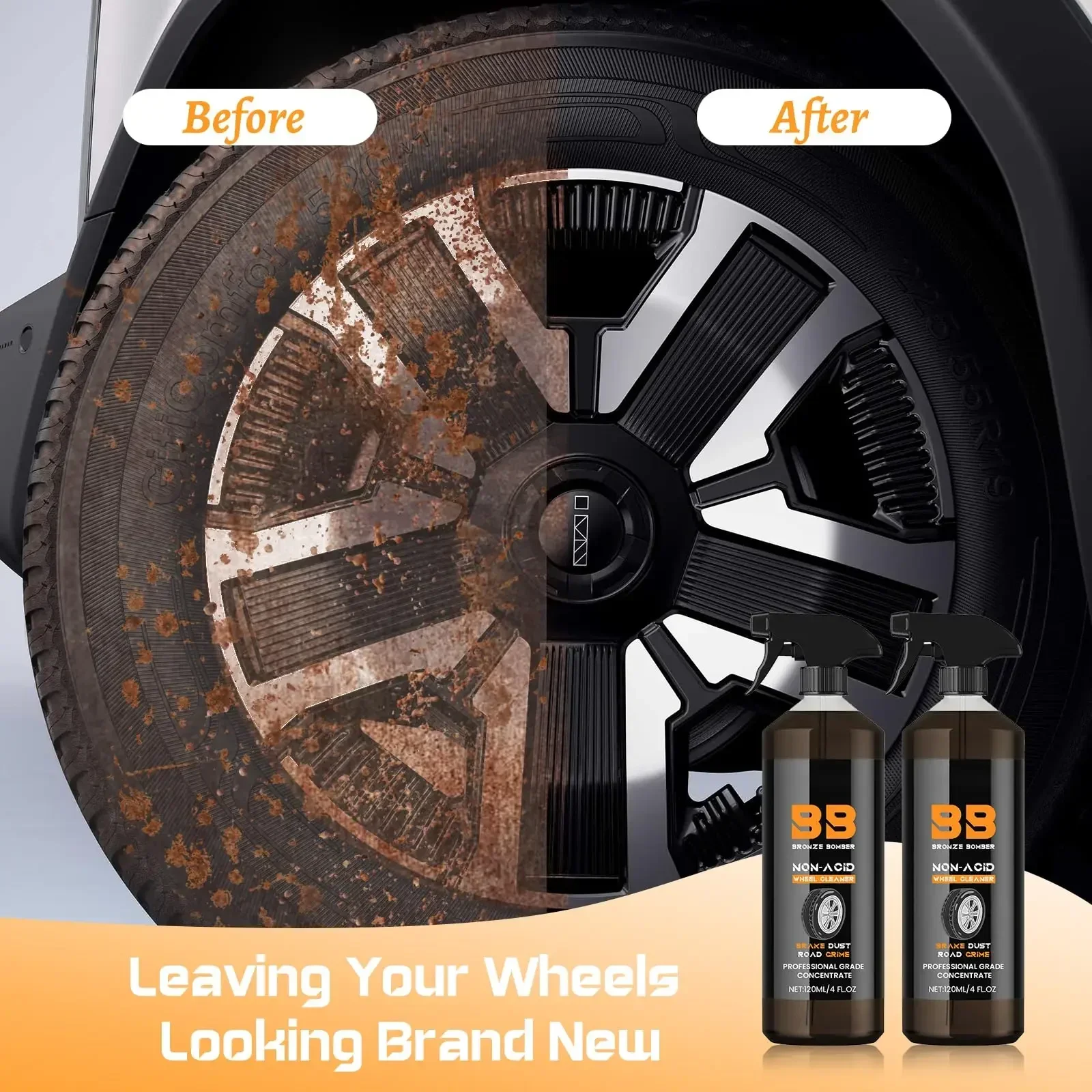 

Car Wash Wheel Cleaning Spray Powerful Wheel Cleaner Dust Removal Versatile Brake Dust Remover Perfect for Cleaning Wheels Tires