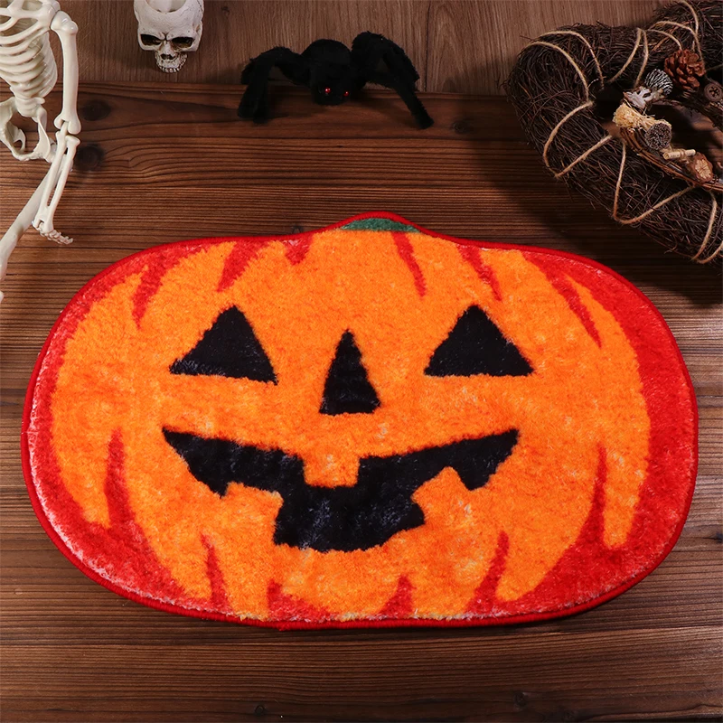 Halloween Pumpkins Floor Door Mats Kitchen Imitation Cashmere Carpets Hallway Rugs Bedroom Bathroom Non-Slip Entrance Doormat